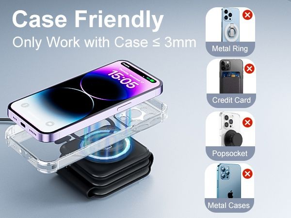 3 in 1 Magnetic Foldable MagSafe Wireless Charger for iPhone 16 to 12 Series