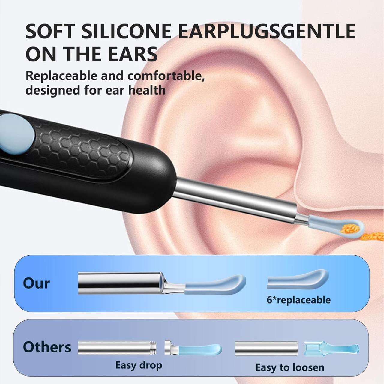 Ear Wax Removal, Ear Cleaner with Camera, Ear Wax Removal Kit with 1080P, Camera Otoscope with Light