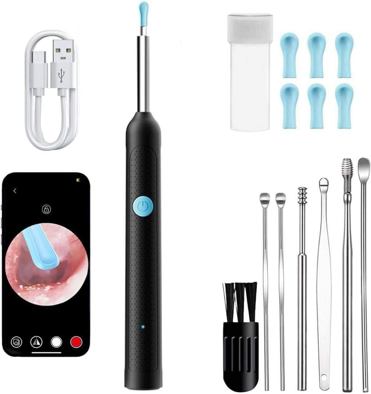 Ear Wax Removal, Ear Cleaner with Camera, Ear Wax Removal Kit with 1080P, Camera Otoscope with Light