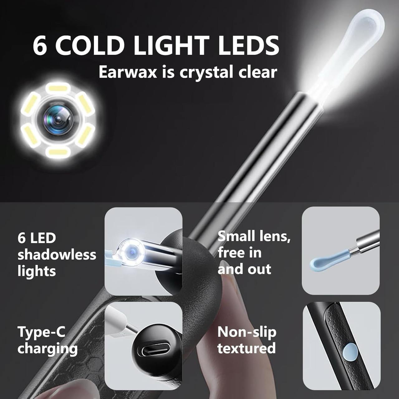 Ear Wax Removal, Ear Cleaner with Camera, Ear Wax Removal Kit with 1080P, Camera Otoscope with Light