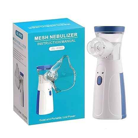 Portable Mesh Nebulizer for Adults & Kids, Handheld Nebuliser Machine with 1 Mouth piece - (White)