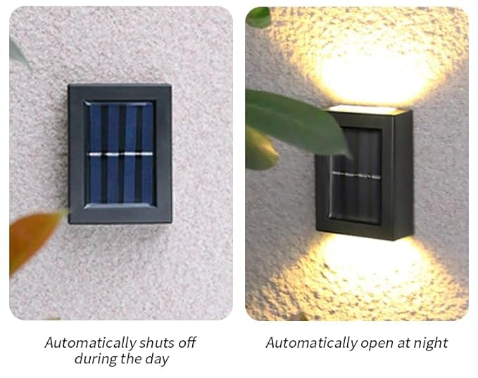 Solar Wall Lights with Motion Sensor Auto Chargeable Waterproof Exterior LED Sconce Front Porch