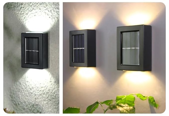 Solar Wall Lights with Motion Sensor Auto Chargeable Waterproof Exterior LED Sconce Front Porch