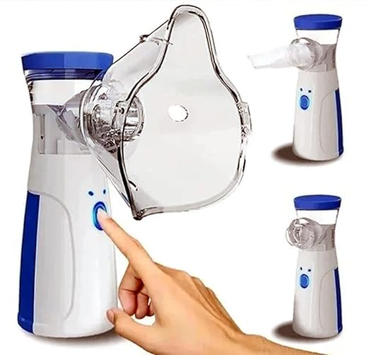 Portable Mesh Nebulizer for Adults & Kids, Handheld Nebuliser Machine with 1 Mouth piece - (White)