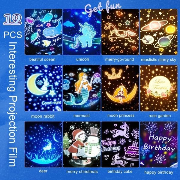 Bunny Night Light Cabin Projector Lamp 360° Rotatable LED Night Lamp for Kids Room Decor