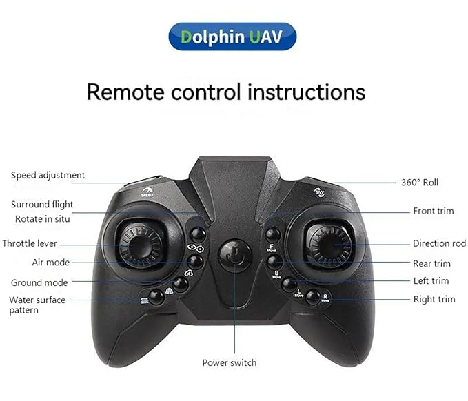 6 Channel Waterproof 2-in-1 Whale 6 Axis【Can swim in Water & Fly in Air】Quadcopter Drone【Pack of 1