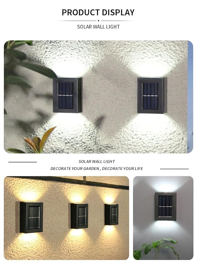 Solar Wall Lights with Motion Sensor Auto Chargeable Waterproof Exterior LED Sconce Front Porch