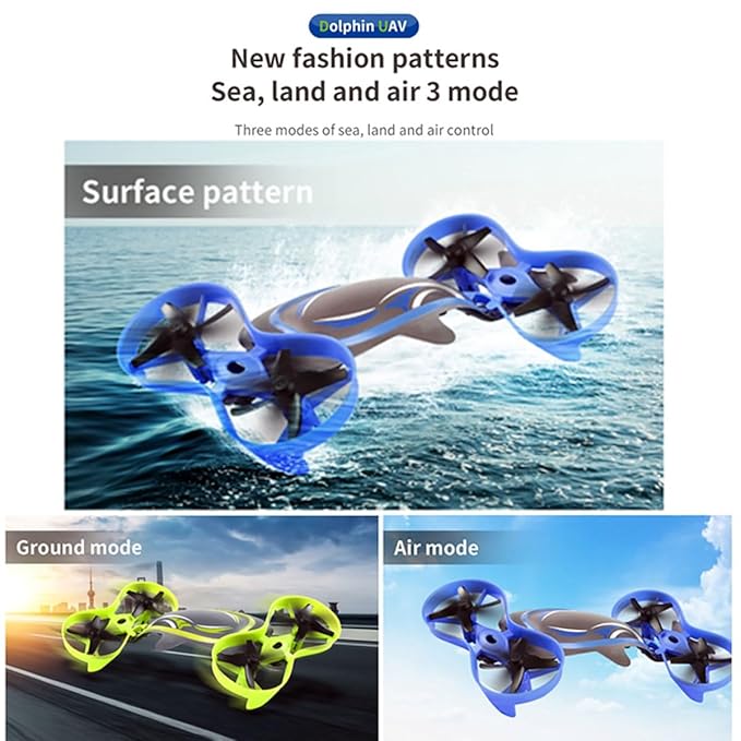 6 Channel Waterproof 2-in-1 Whale 6 Axis【Can swim in Water & Fly in Air】Quadcopter Drone【Pack of 1