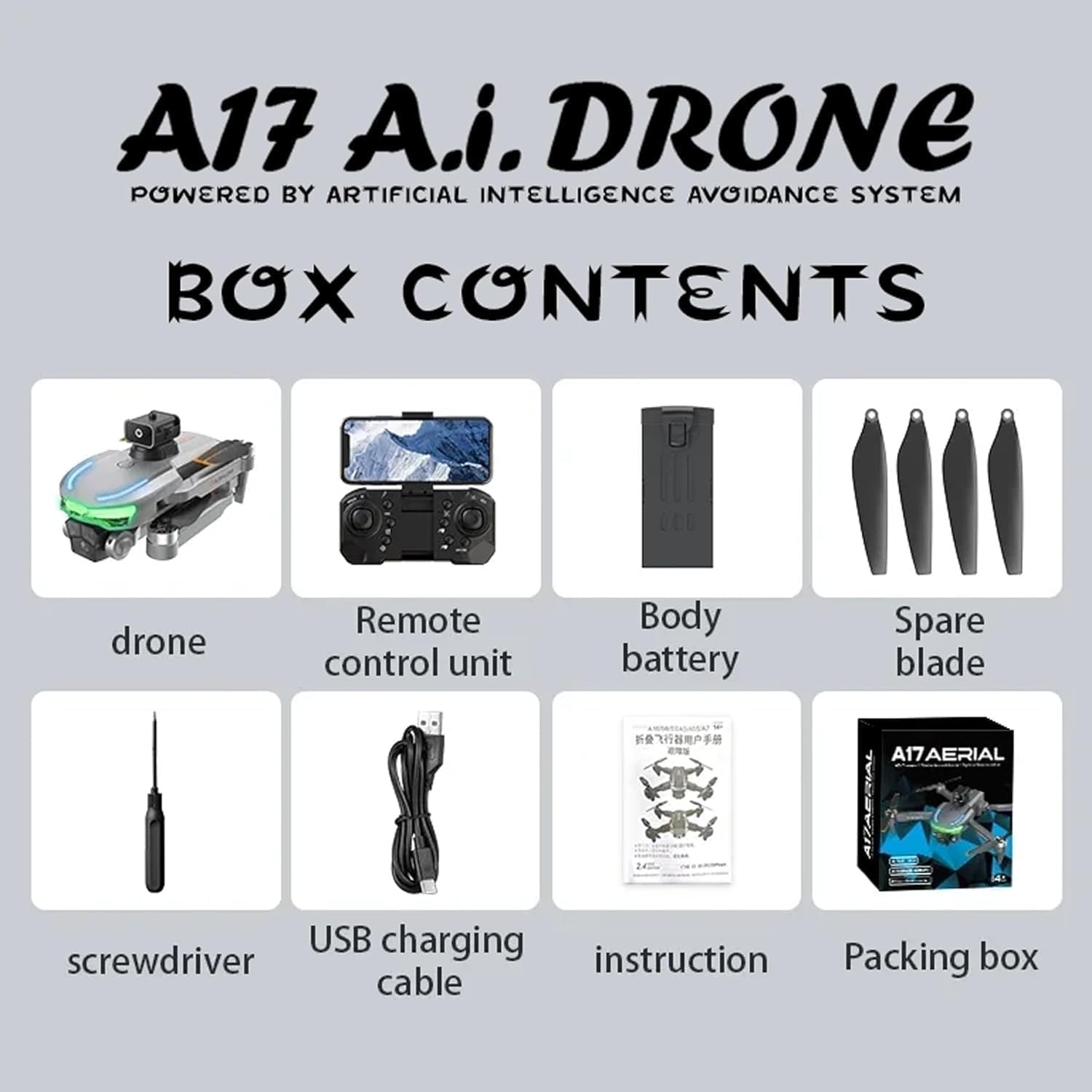 A17 Aerial Foldable HD Camera Drone | WiFi FPV Quadcopter with Optical Flow, Gesture Control