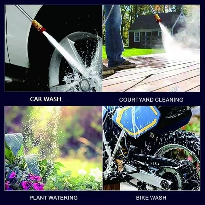 Cordless Pressure Washer, 48V Lithium Battery, 40cm Extension Rod, Dual Nozzle with Carrying Case