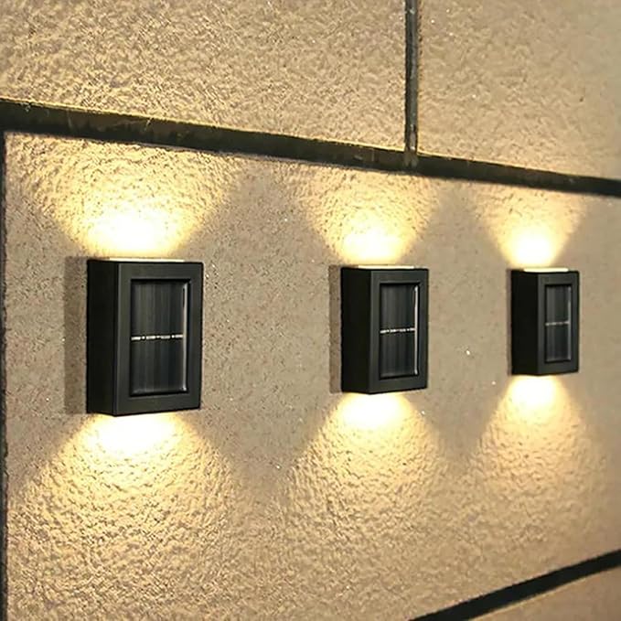 Solar Wall Lights with Motion Sensor Auto Chargeable Waterproof Exterior LED Sconce Front Porch