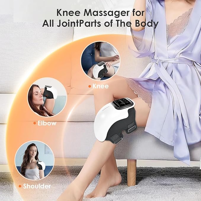 Knee Massager for Joint Pain Relief with Heat, Rechargeable Red Light Vibration Knee Machine